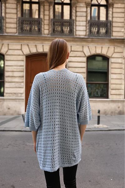 Overbazaar Cardigan de tricotaj fără mărime - perforat și fără nasturi