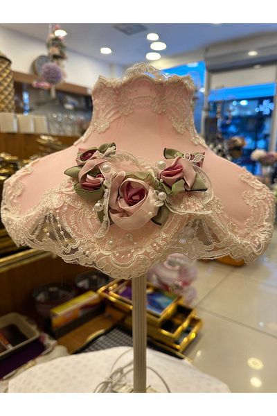 PLUS HOME Pink Lace Lampshade Decoration Objects
