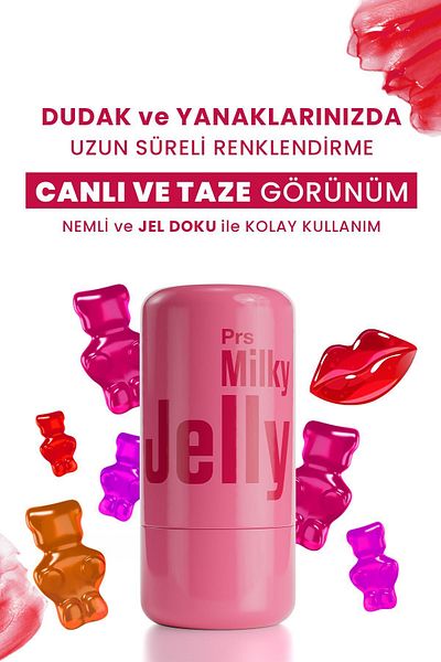 PROCSIN Milky Jelly - Natural Look Lip and Cheek Coloring Red Blush 5 GR