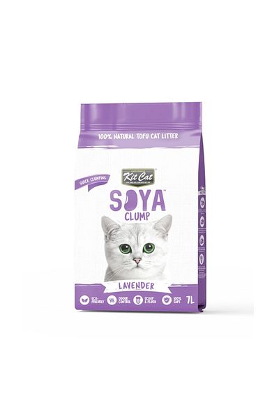 Kit Cat قمامة قطط الصويا المتكتلة - برائحة اللافندر، 7 لتر