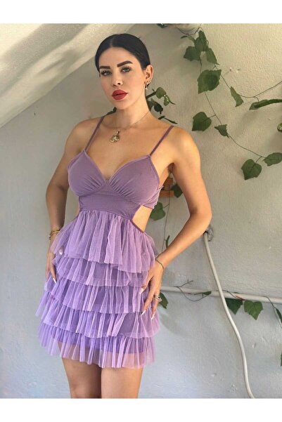 Miss Tül Fırfır Detaylı Elbise