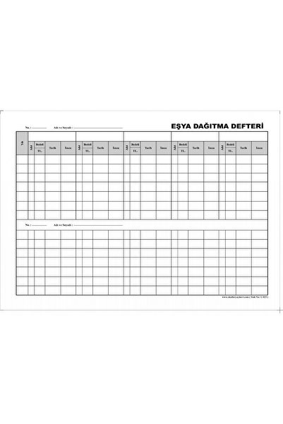 OKULLAR YAYINEVİ EŞYA DAĞITMA DEFTERİ