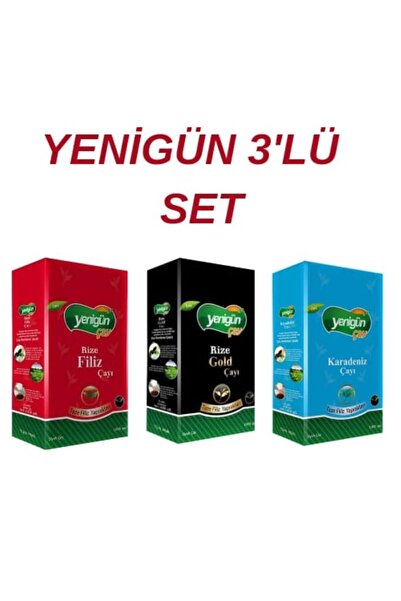 Yenigün YENİGÜN FİLİZ,GOLD,KARADENİZ ÇAYI 1000 GR 3'LÜ SET