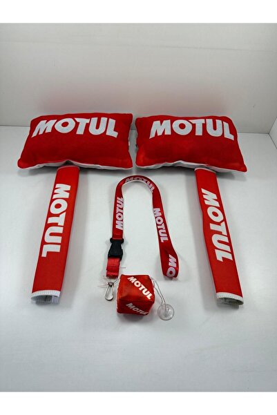 TKY Motul Oto Konfor Seti (Boyun Yastığı, Kemer Pedi, ayna ipi, cam süsü 6 pa...
