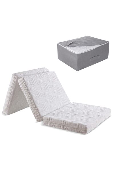 Mavi Ay Yatak Tokyo Katlanır Yatak Ve Puf 2'si 1 Arada - Açık Gri - 80x180 - ...