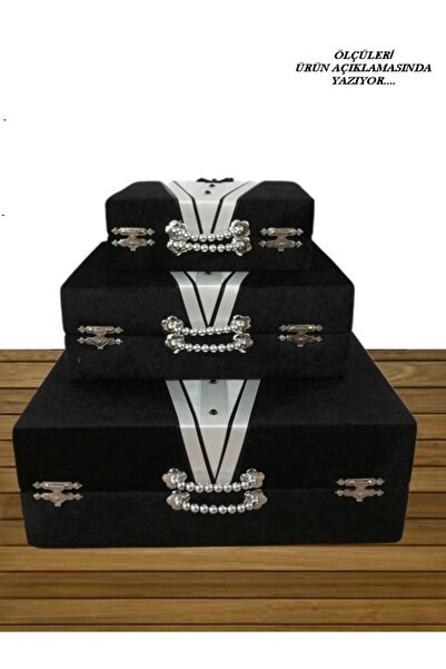 Hasret Çeyiz Sandık Gelin Damat Bavul Çanta Çeyiz Bohça Kutusu 3lü 0556