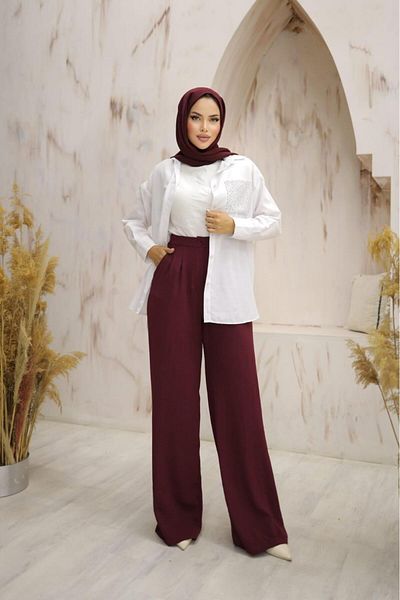 Moda İkra Women's - Elastic Waist Fabric Trousers