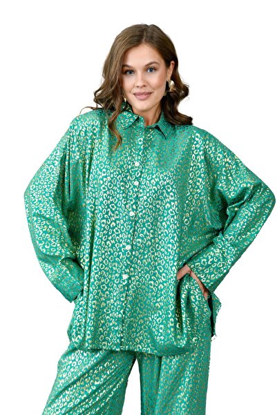 WOMAN VISION Жіночий комплект з віскози - з кораловим візерунком, сорочка та ...