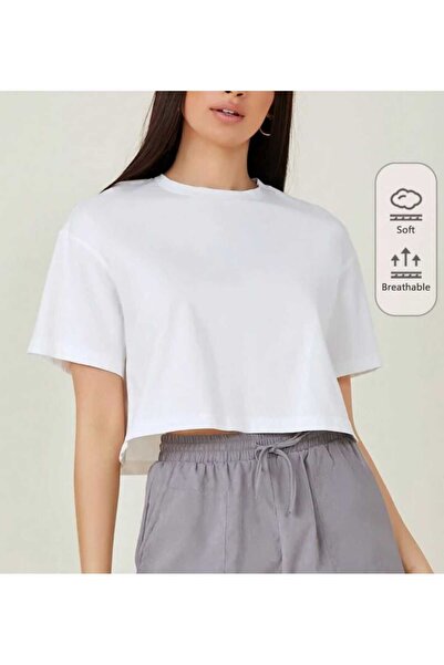 TEKİŞ TEKSTİL Tricou crop oversize, cu tăietură lejeră