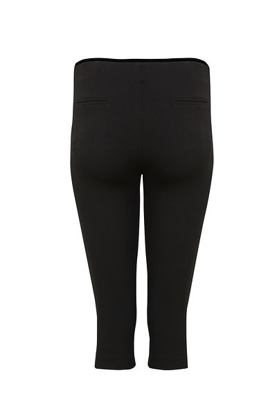 La Sarta Pantaloni Capri negri - Madrid Stretch, fermoar lateral