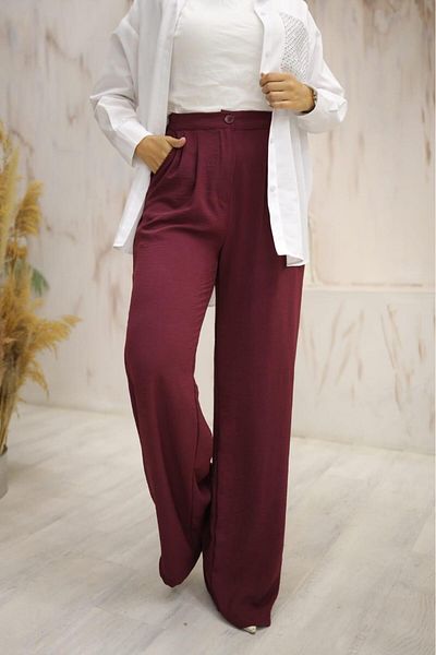 Moda İkra Women's - Elastic Waist Fabric Trousers