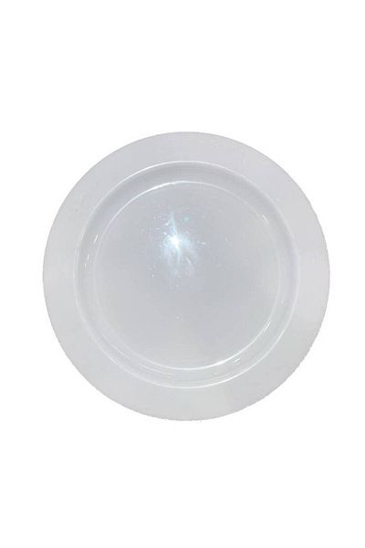 kidspartim 19 cm Set of 10 White Plastic Porcelain Look Plates