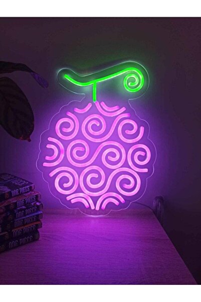 dekoraven One Piece Şeytan Meyvesi Neon Tabela Dekoratif Aydınlatma