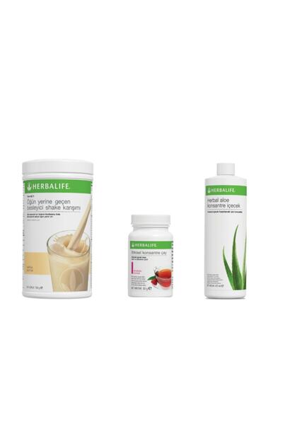 Herbalife Süper Başlangıç Seti Vanilya Shake 550gr Aloe473ml 50gr Ahududu Aro...