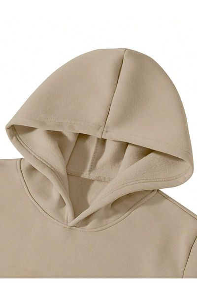 EFFRENATU Σετ φόρμας Unisex Χειμερινή Μαύρη στάμπα χτενισμένη βαμβακερή φόρμα