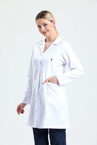 Ehil Classic Collar Long Length Slim Fit Doctor / Teacher Apron