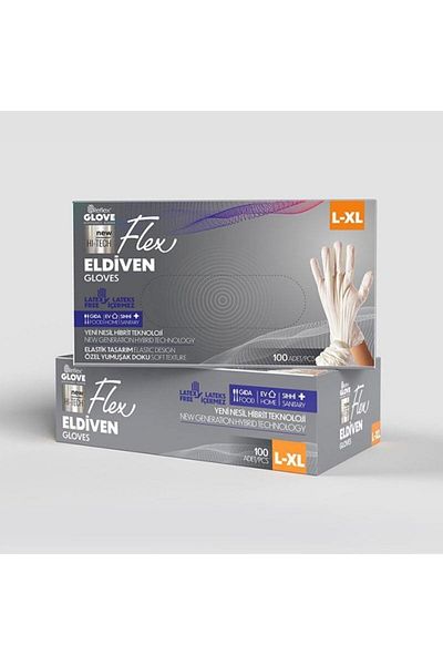 Reflex Flex White Powder-Free Gloves 100 Pcs Large