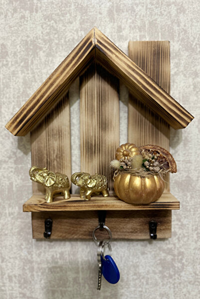 DesignWooden Ahşap Ev Model Dekoratif Anahtarlık
