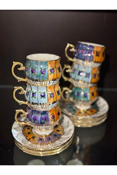 ester مجموعة فناجين قهوة مرسومة يدويًا