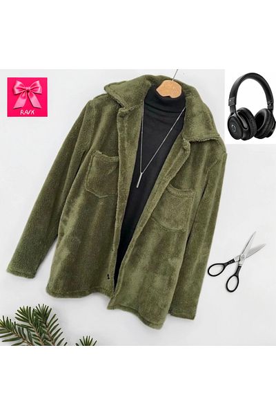Fifty Color Μπουφάν βελούδινο Fiftycolor Unisex Χακί