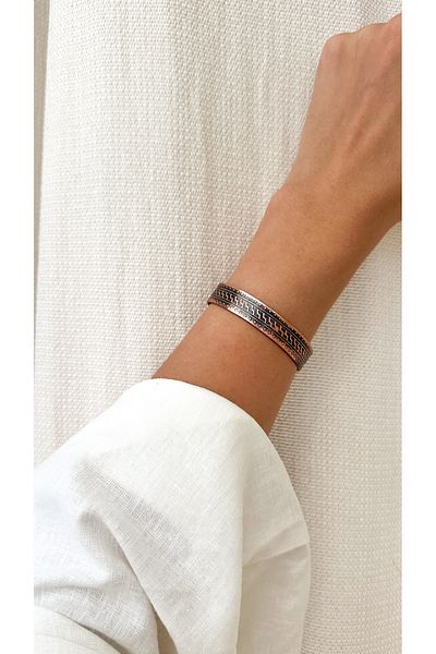 Miray hediyelik Antique Patterned Copper Bracelet