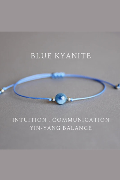 NBS Beautiful Naturel Stones Kyanite Zarif Gerçek Doğal Taş Bileklik (Kalitel...