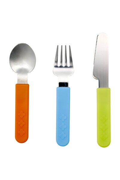 IKEA Smaska Çocuk Çatal Bıçak Seti 3 Adet, Paslanmaz Çelik