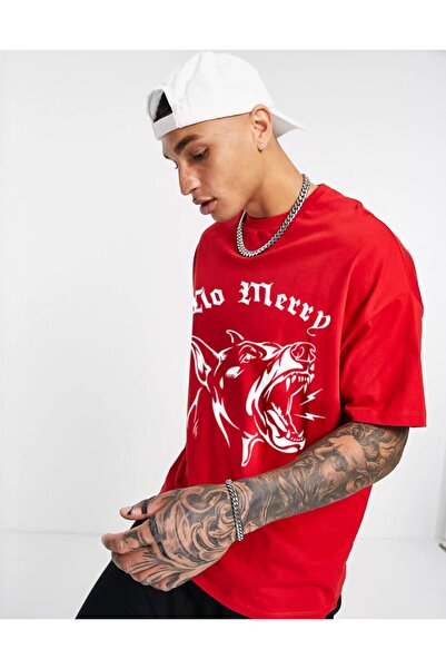 Ghedto Unisex Nomercy Oversize kroj majica crvena