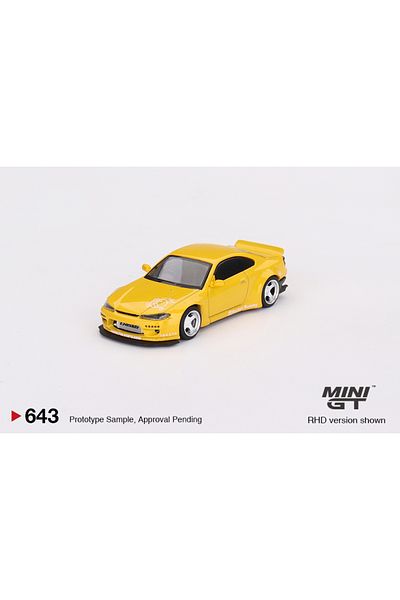 mini gt 1/64 Scale Collectible Model Vehicle Mgt00643 Nissan Silvia Rocket Bunny / Bronze Yellow