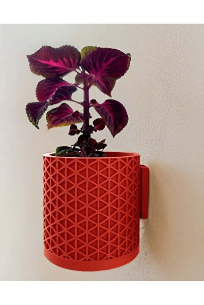 LiLiiArtHome Özel Dizayn Saksı Duvar Askılı, Atık Su Hazneli Modern Desenli-002