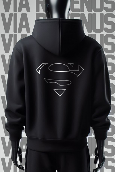 Vordevia Φούτερ με κουκούλα Superman με στάμπα μπροστά και πίσω, 3 κλωστών, φ...