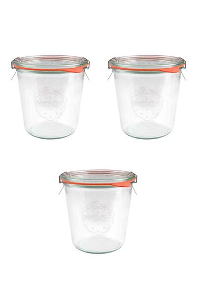 Weck Jar Glass Storage Container 580 Ml Cup Type (Pack of 3)