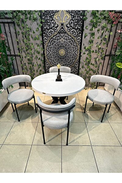 Dekoroom's Moon Masa Sandalye 4 1 Mutfak Masa Sandalye