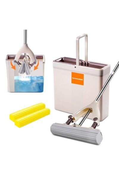 AYLA STAND Pva Sünger Paspas Seti - 2 Yedek Süngerli - Kelebek Mop Tablet Mop Sprey Mop