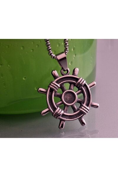 daisybydaisy العتيقة العتيقة الفولاذ المقاوم للصدأ بحار هيلم قلادة / قلادة بحار