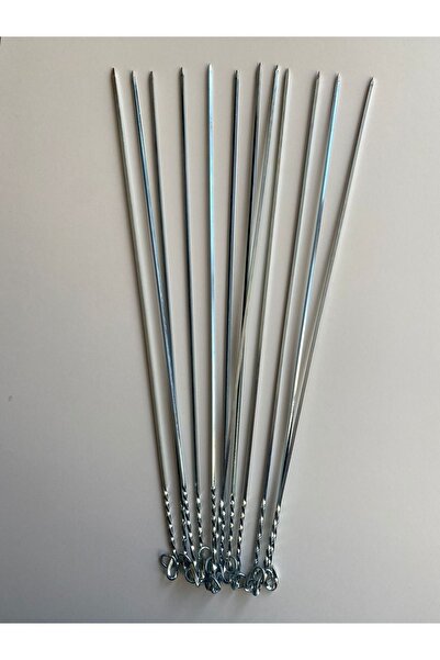 mobilreyon 12 adet Kare Ciğer Şişi 50 cm , Et Mangal Şiş (uzunluk 50 cm , Kalınlık 3 mm)