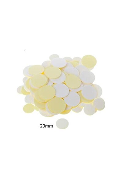 Hdg 20 mm Çift Taraflı Yuvarlak Köpük Bant BEYAZ  - 50 ADET