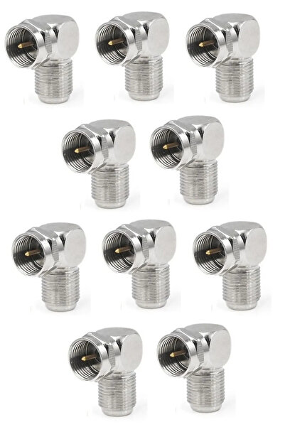 ANKTEK 10 Adet L Tipi F Konnektör 90 Derece Çevirmeli, Uydu Cihazları Için