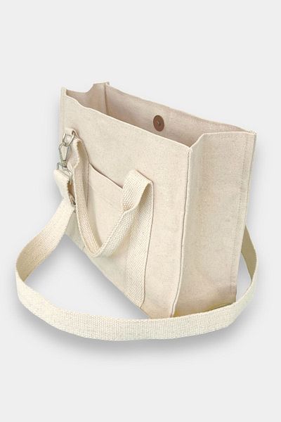 pintiorg Canvas Mini Tote Bag, Crossbody Shoulder and Handbag