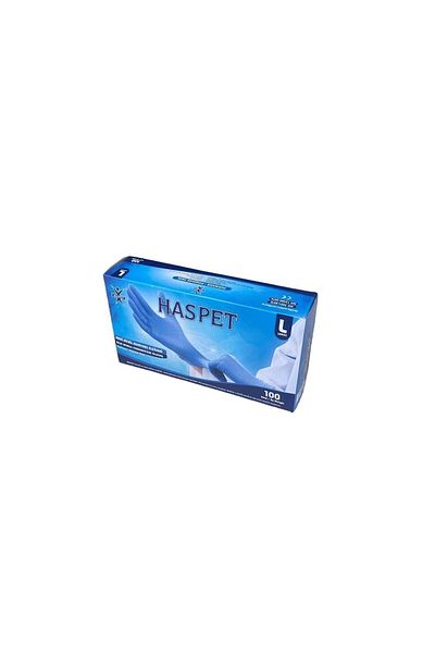 Has-Pet Haspet Nitrile Blue Powder Free Gloves 400 Pieces L (100pcs*4box) LARGE