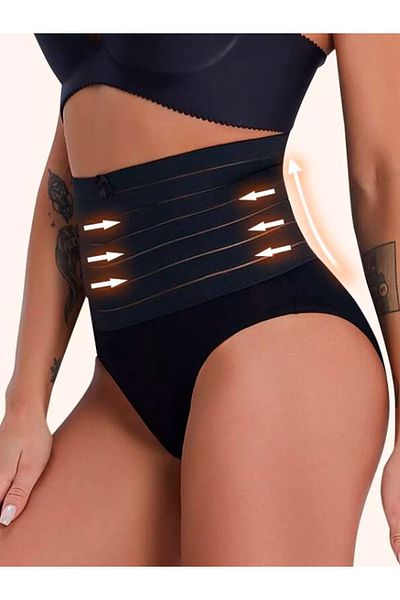 MİSTİRİK Model Buturo - Chiloți negri cu corset pentru îndreptarea burticii și slăbire