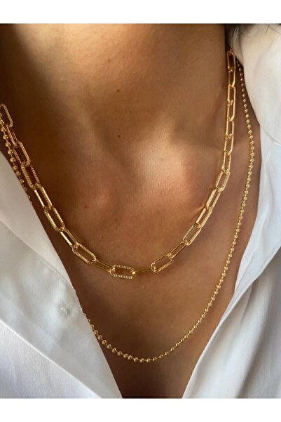 MagicStone Top Zincirli Ikili Kolye Seti