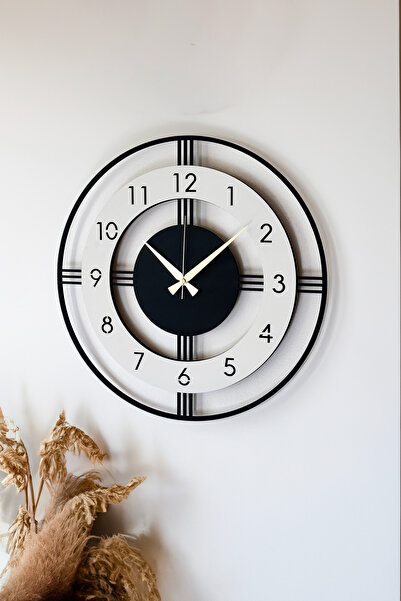 LUPOKRAFT Dekoratif Yeni Modern Mintaka Ahşap Duvar Saati 48cm