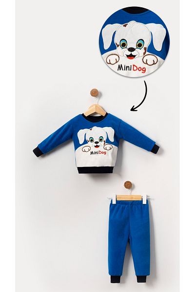 Bubito Mini Dog Fleece Winter Suit for Baby Boy and Child - Blue