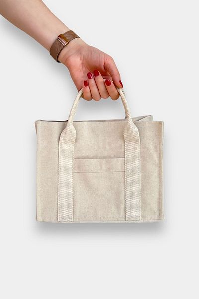pintiorg Canvas Mini Tote Bag, Crossbody Shoulder and Handbag