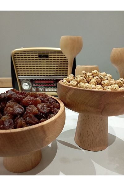 ayrawood Set of 2 11.5 Cm Wooden Presentation Set Coffee Presentation Breakfast Presentation Fruit Presentation Decor