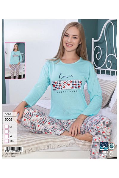 meynur moda Set de pijamale din bumbac pieptănat din jerseu unic