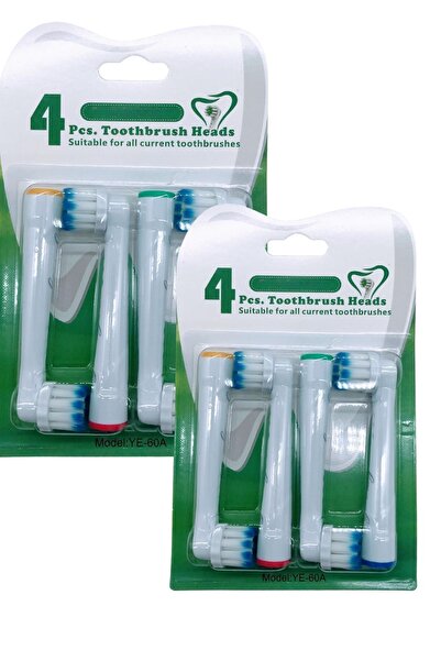 HANNAH 8 Adet Şarjlı Veya Pilli Yumuşak Diş Fırçası Yedek Başlığı Oral-b Uyumlu