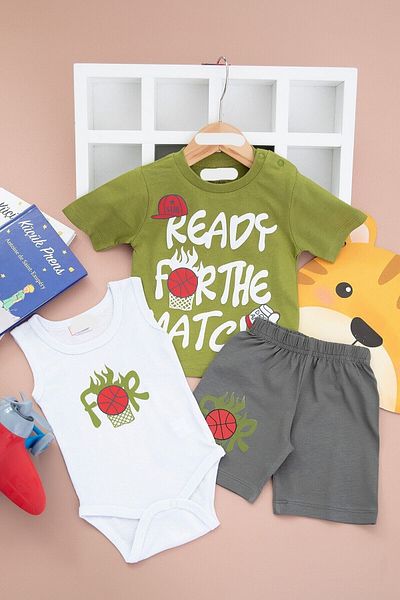 Nazar Baby Boy 9-24 Months Ready For Printed Shorts Suit