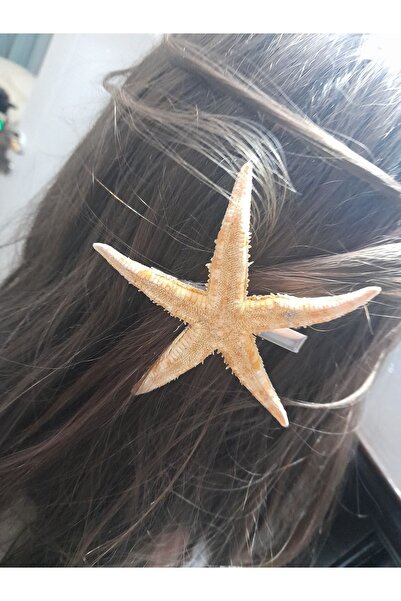 TÜRKÜ HEDİYELİK Gerçek Deniz Yıldızı Saç Tokası, Organik Saö Tokası, El Yapım...